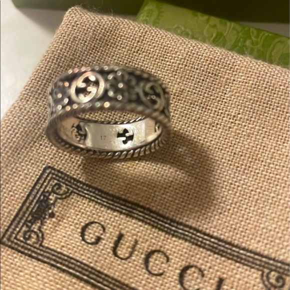 Gucci silver ring GG logo size 17 with jewelry box - Picture 4 of 8